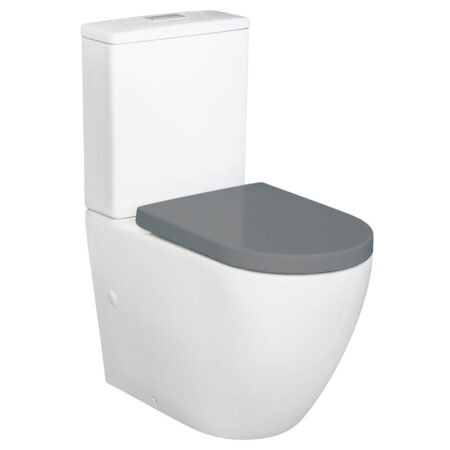 Fienza Alix Back-to-Wall Toilet Suite, Grey Seat