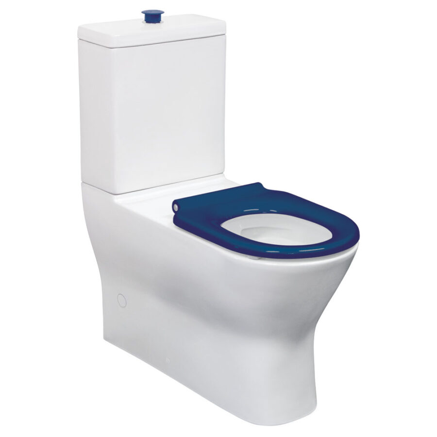 Fienza Delta Care Back-to-Wall Toilet Suite, Blue Seat