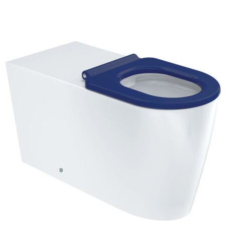 Fienza Isabella Care Wall-Faced Toilet Suite, Blue Seat