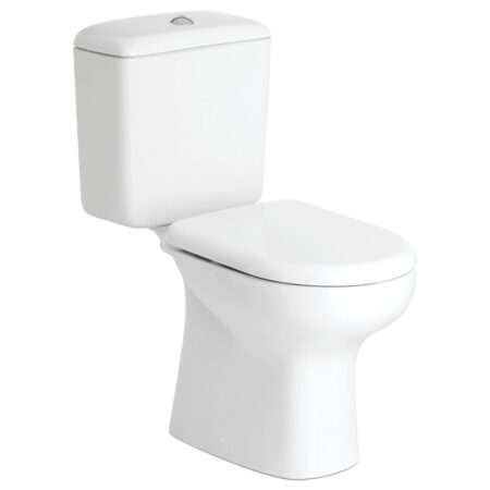 Fienza RAK Liwa White Close-Coupled Toilet Suite, P-Trap