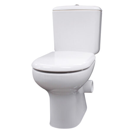 Fienza RAK Liwa White Close-Coupled Toilet Suite, Right Skew Trap