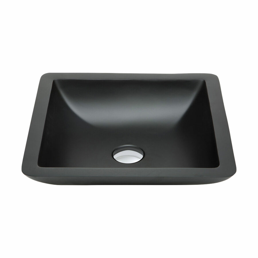 Fienza Classique 420 Matte Black Cast Stone Above Counter Basin