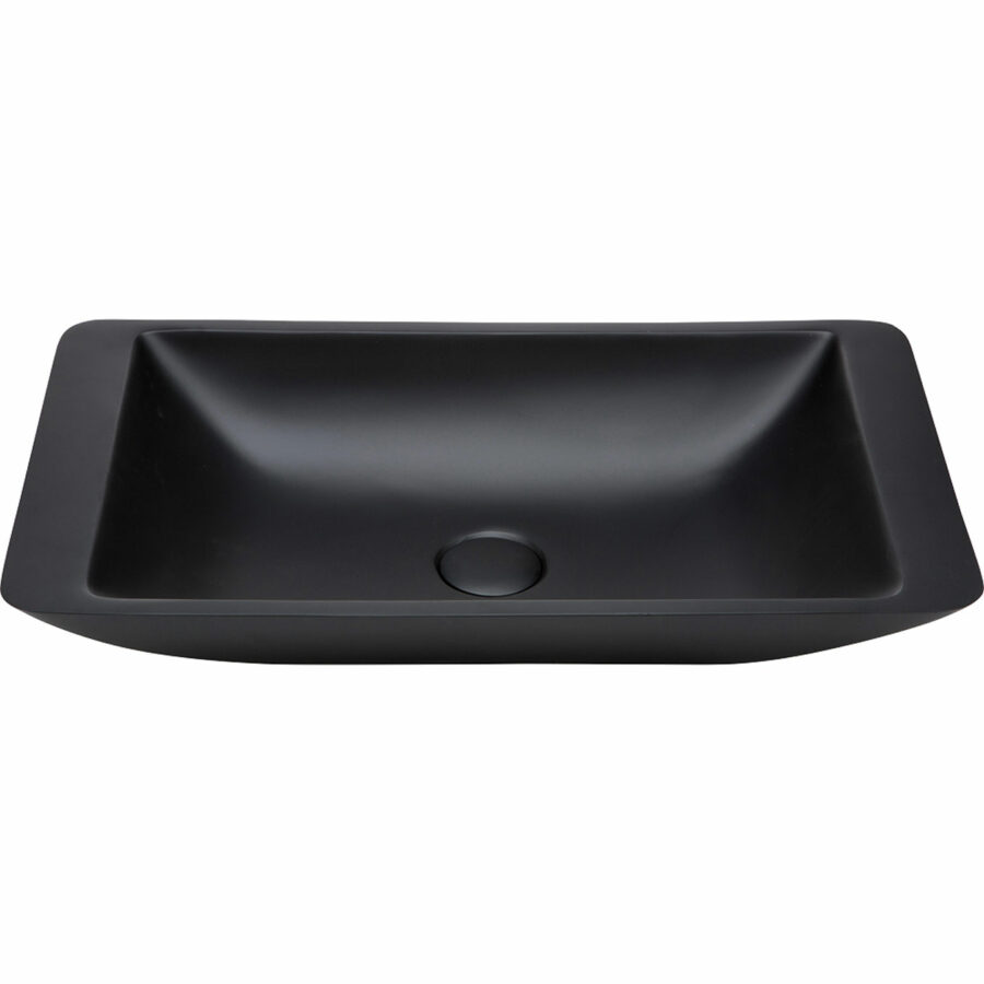 Fienza Classique 600 Matte Black Cast Stone Above Counter Basin