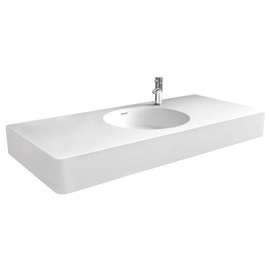 Fienza Encanto 1000 Cast Stone Wall Basin, 1 Tap Hole