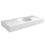 Fienza Encanto 1200 Cast Stone Wall Basin, Centre Bowl, No Tap Hole