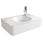 Fienza Encanto 470 Cast Stone Wall Basin, 1 Tap Hole - With Overflow