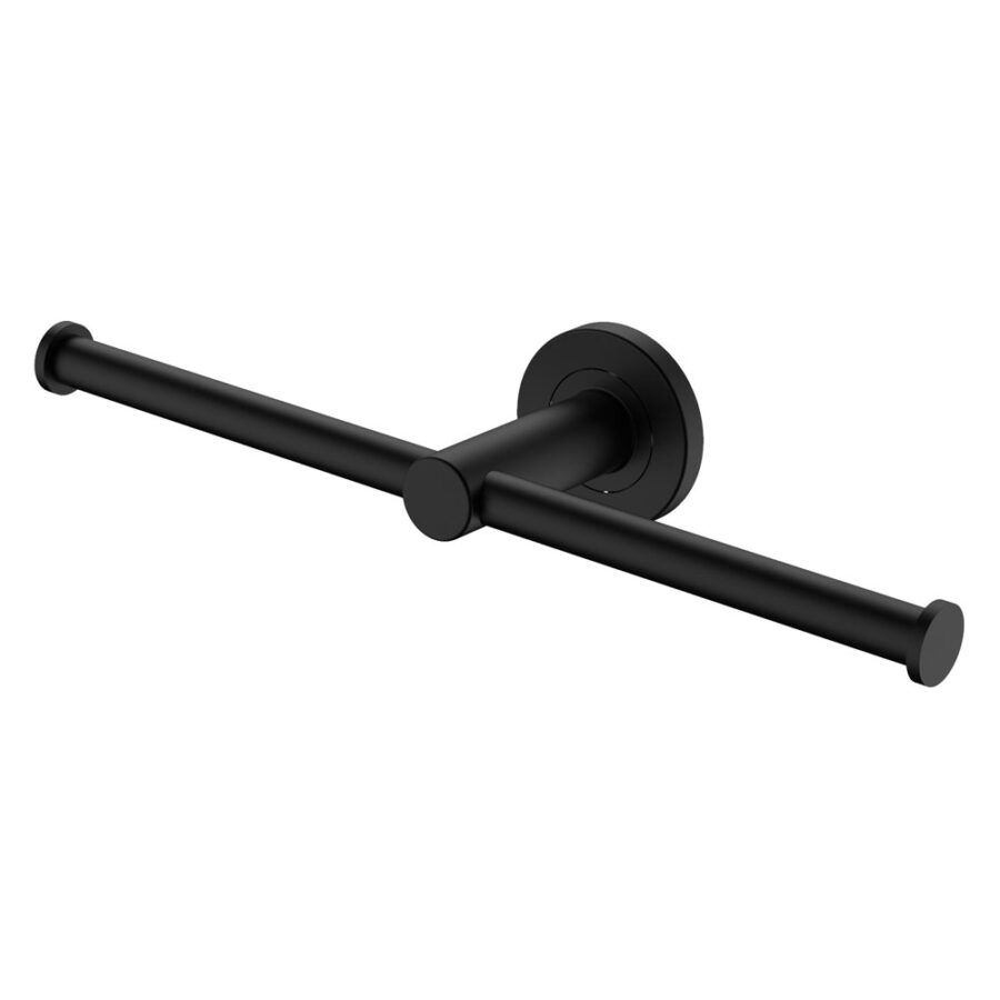 Fienza Kaya Double Toilet Roll Holder, Matte Black