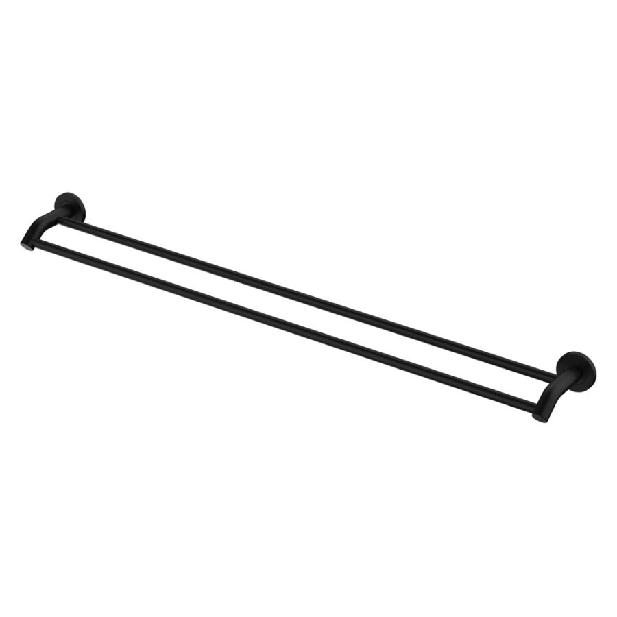 Fienza Kaya Double Towel Rail, 900mm, Matte Black