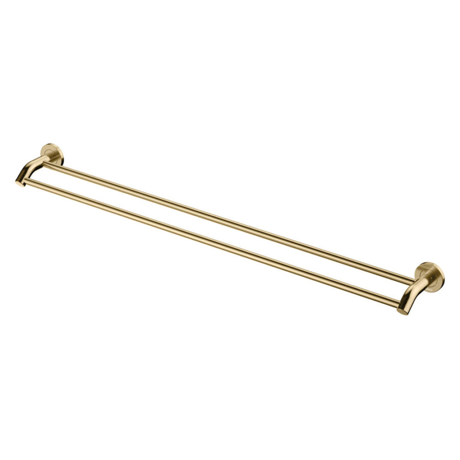 Fienza Kaya Double Towel Rail, 900mm, Urban Brass