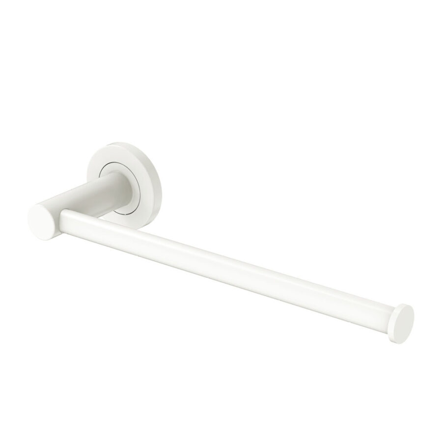 Fienza Kaya Hand Towel Rail / Toilet Roll Holder, Matte White