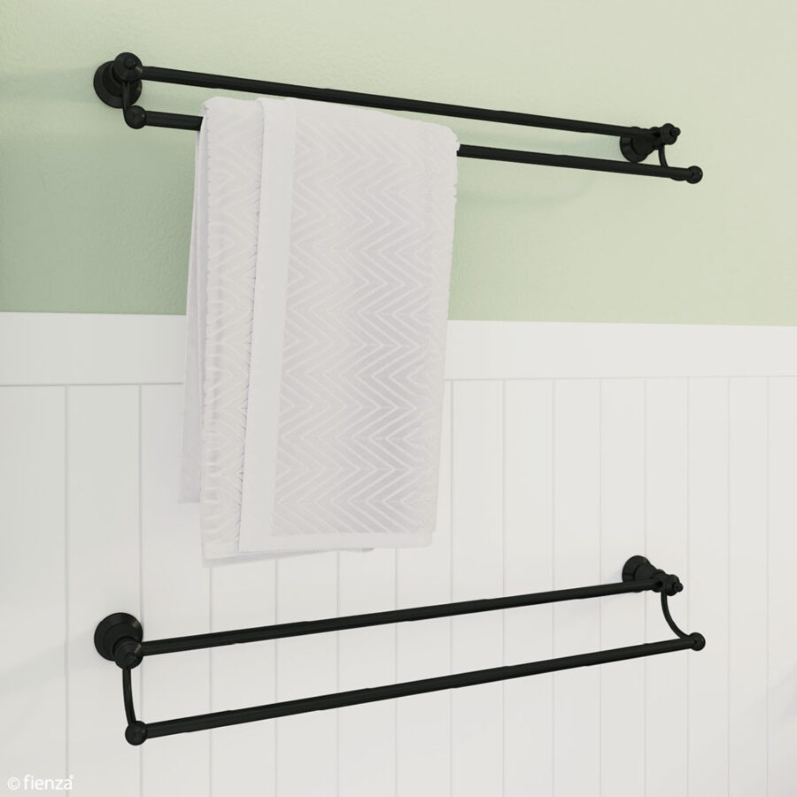 Fienza Lillian Double Towel Rail, Matte Black