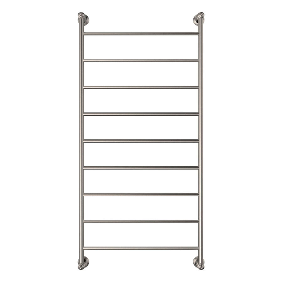 Fienza Lillian Heated Towel Rail, 600 x 1200mm, Brushed Nickel