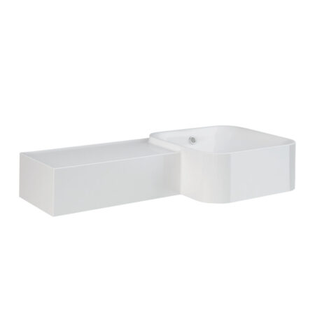 Fienza RAK Petit Square Wall Basin, Left Edge, No Tap Hole