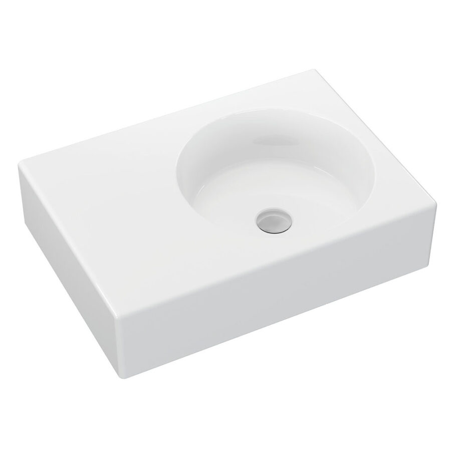 Fienza Reba Right Bowl Wall Basin, No Tap Hole