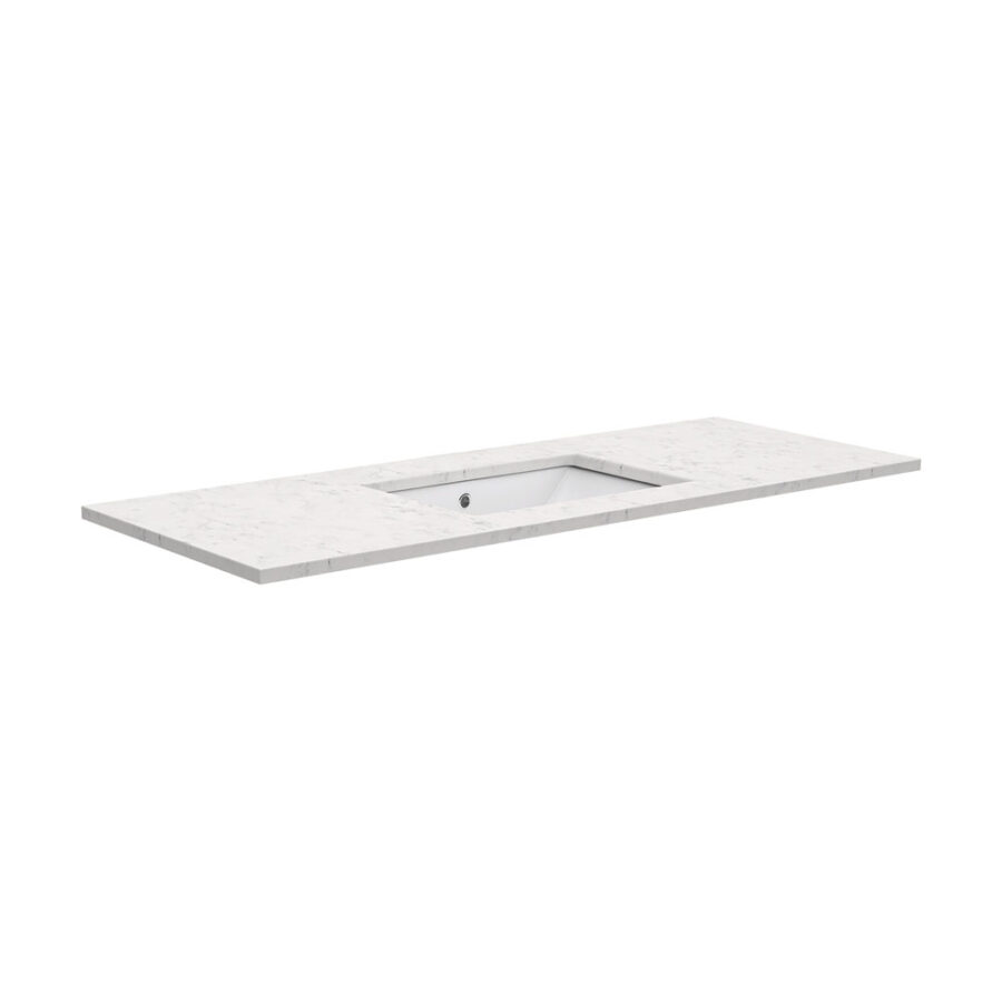 Fienza Sarah Bianco Marble 1200 Undermount Basin-Top, No Tap Hole