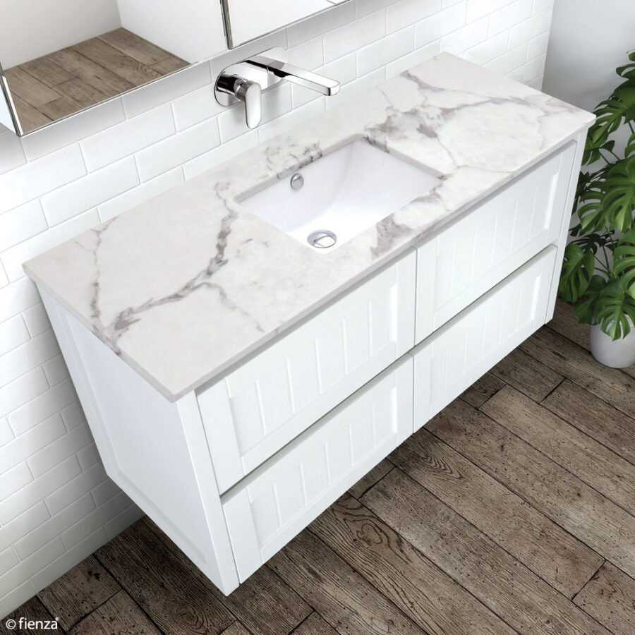 Fienza Sarah Calacatta Marble 1200 Undermount Basin-Top, No Tap Hole