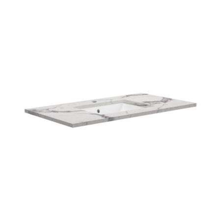 Fienza Sarah Calacatta Marble 900 Undermount Basin-Top, 1 Tap Hole