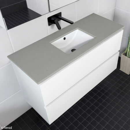 Fienza Sarah Dove Grey 1200 Undermount Basin-Top, No Tap Hole