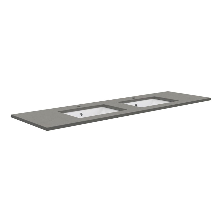 Fienza Sarah Dove Grey 1500 Undermount Basin-Top, Double Bowl, 1 Tap Hole