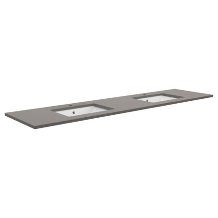 Fienza Sarah Dove Grey 1800 Undermount Basin-Top, Double Bowl, 1 Tap Hole