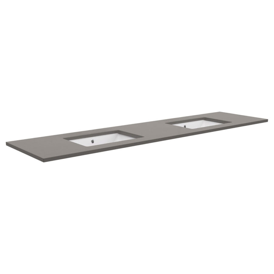 Fienza Sarah Dove Grey 1800 Undermount Basin-Top, Double Bowl, No Tap Hole