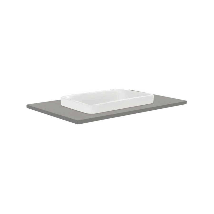 Fienza Sarah Dove Grey 750 Semi-Inset Basin-Top, No Tap Hole