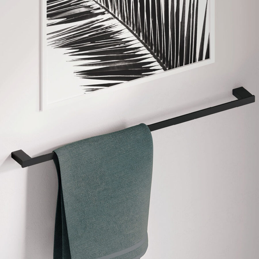 Fienza Tono Single Towel Rail, 610 mm, Matte Black