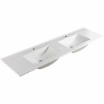 Fienza Vanessa 1800 Double Bowl Poly-Marble Basin-Top