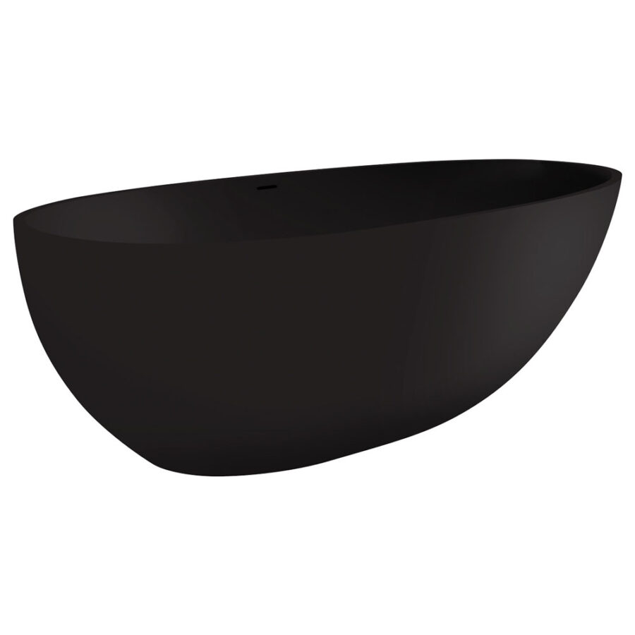 Fienza Bahama Cast Stone Solid Surface Bath, Matte Black, 1700mm