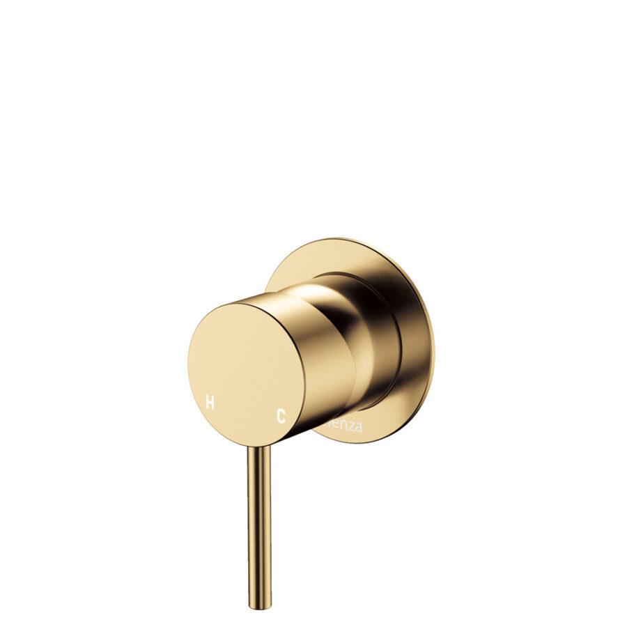 Fienza Kaya Wall Mixer, Small Round Plate, Urban Brass