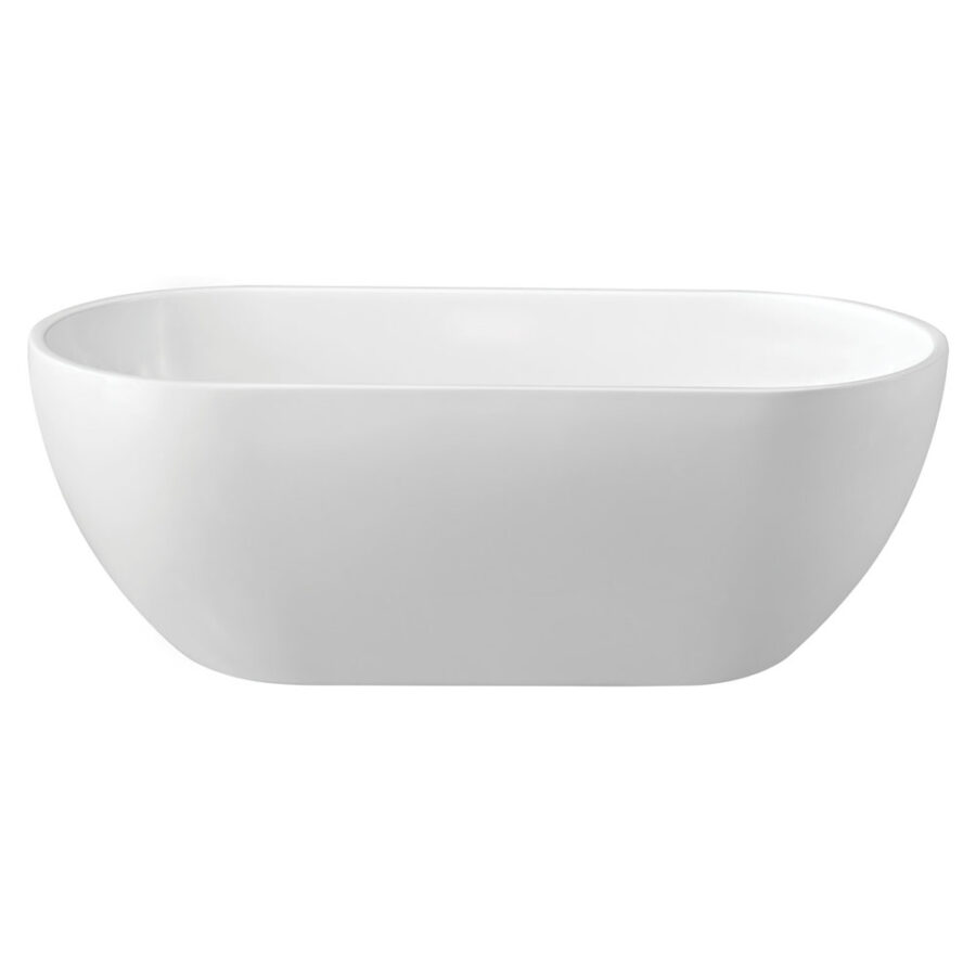 Fienza Koko Matte White Freestanding Acrylic Bath, 1680mm