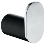 Rushy Black & Chrome Round Robe Hook