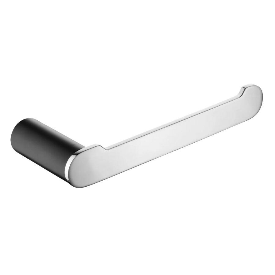 Rushy Black & Chrome Toilet Paper Holder