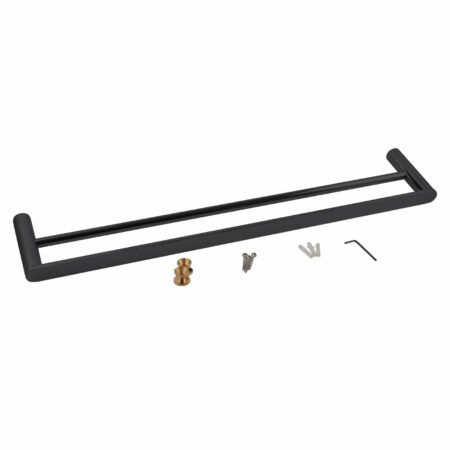 Rushy Black Double Towel Rail 800mm