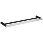 Rushy Chrome Double Towel Rail 600mm Black&Chrome