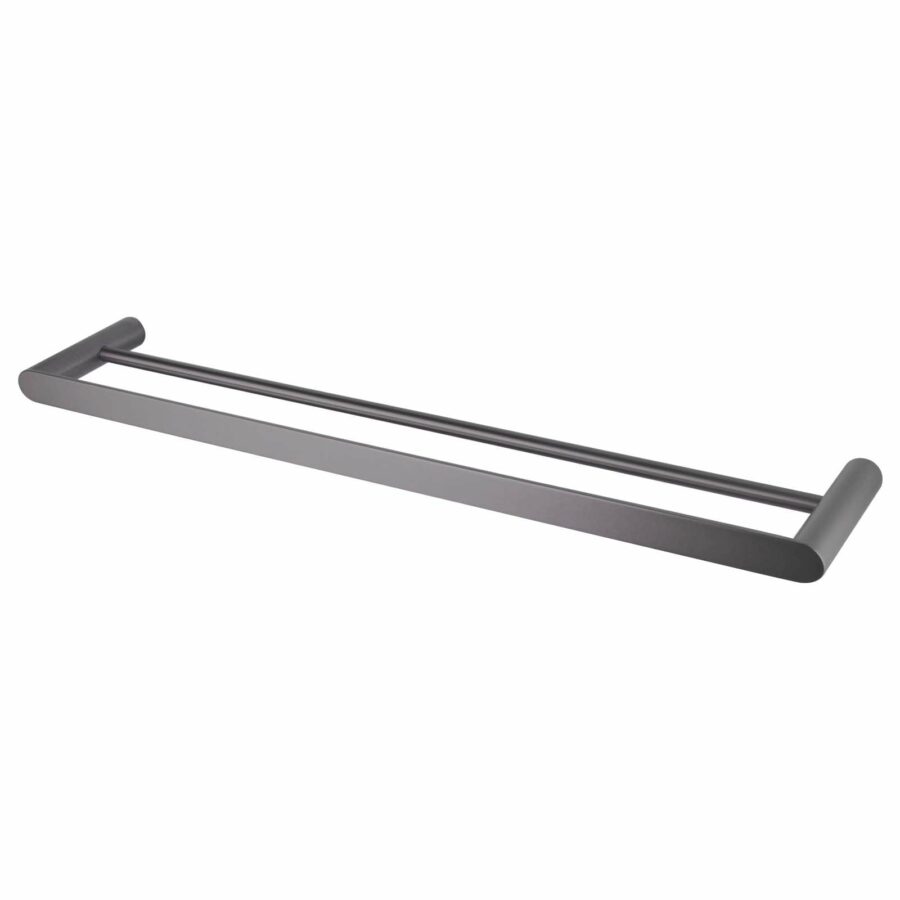 Rushy Gun Metal Grey Double Towel Rail 600mm