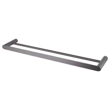 Rushy Gun Metal Grey Double Towel Rail 800mm