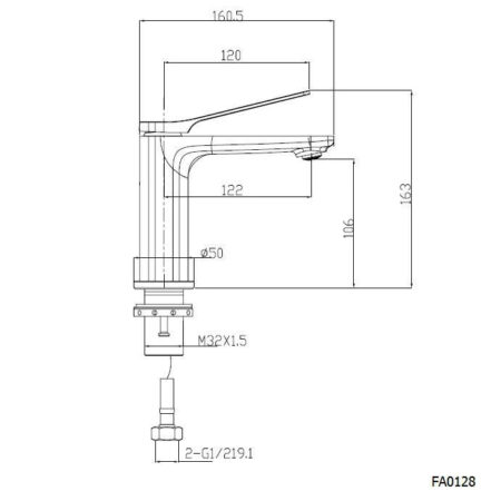 Rushy Series Brushed Yellow Gold Basin Mixer