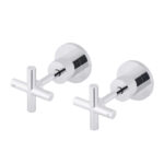 Cross Handle Jumper Valve Wall Top Assemblies - Polished Chrome