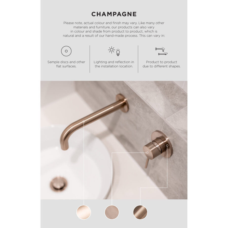 Round Freestanding Bath Spout and Hand Shower - Champagne