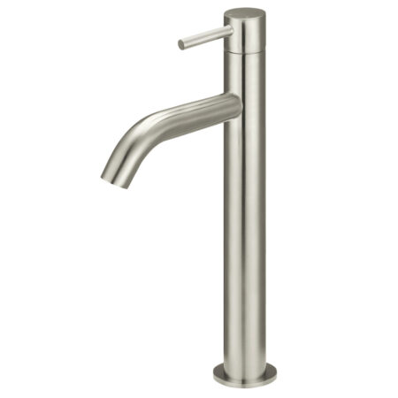 Piccola Tall Basin Mixer Tap with 130mm Spout - PVD Brushed Nickel