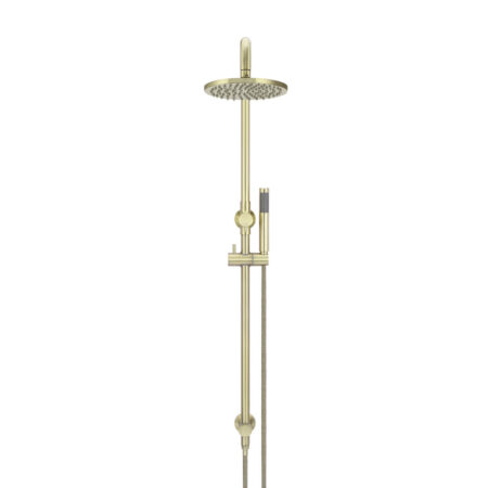 Round Combination Shower Rail 200mm Rose, Single Function Hand Shower - PVD Tiger Bronze