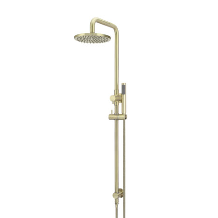 Round Combination Shower Rail 200mm Rose, Single Function Hand Shower - PVD Tiger Bronze