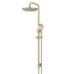 Round Combination Shower Rail 200mm Rose, Three Function Hand Shower - PVD Tiger Bronze