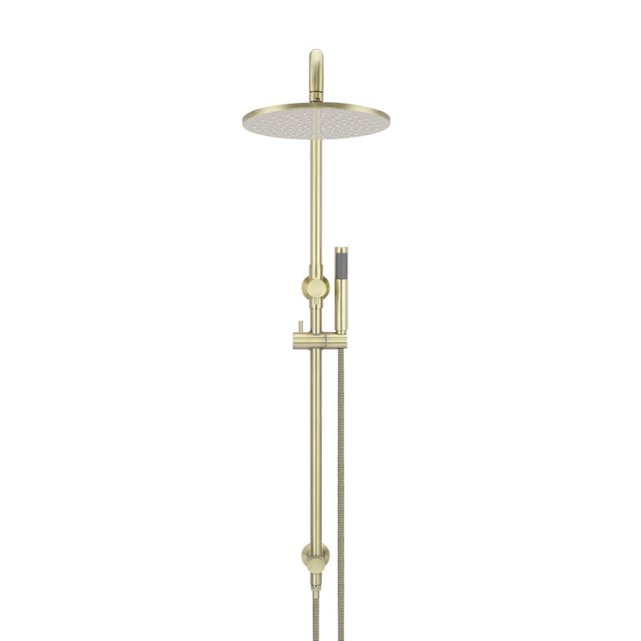 Round Combination Shower Rail 300mm Rose, Single Function Hand Shower - PVD Tiger Bronze