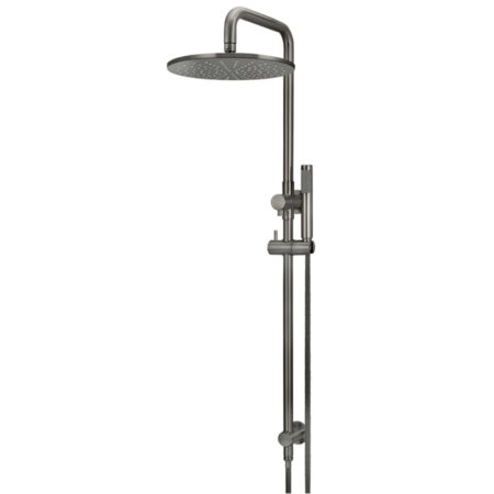 Round Combination Shower Rail 300mm Rose, Single Function Hand Shower - PVD Shadow