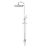 Round Combination Shower Rail 200mm Rose, Three Function Hand Shower - Polished Chrome