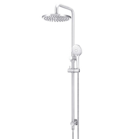 Round Combination Shower Rail 200mm Rose, Three Function Hand Shower - Polished Chrome