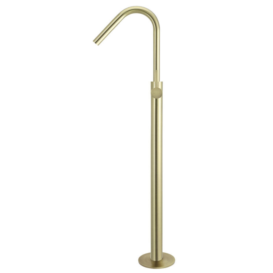 Round Freestanding Bath Spout and Hand Shower - PVD Tiger Bronze