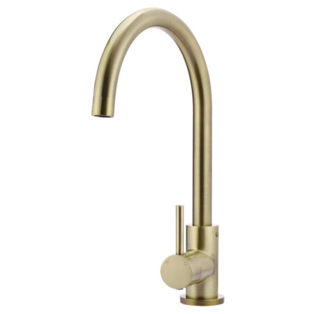 Meir Round Gooseneck Kitchen Mixer Tap - PVD Tiger Bronze